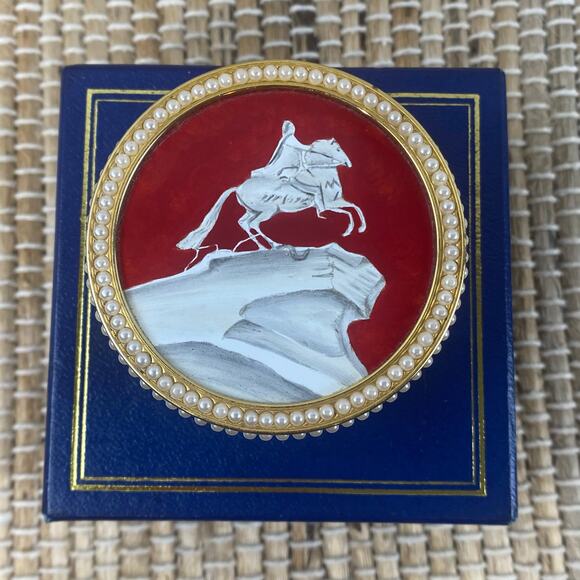 RARE #14/60 Halcyon Days Enamels Monument to Peter the Great Trinket Snuff Box - Picture 8 of 16